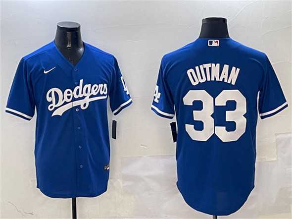 Mens Los Angeles Dodgers #33 James Outman Royal Cool Base Stitched Jersey